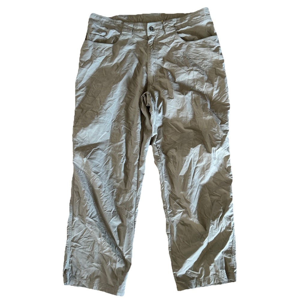 Cabelas Men's 38x30 Beige‎ Nylon Hiking Utility Pants 29" Inseam Zipper Pockets - Picture 2 of 6